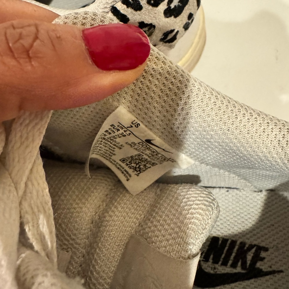 Nike White and Black Cheetah Print Sneakers - Picture 7 of 7
